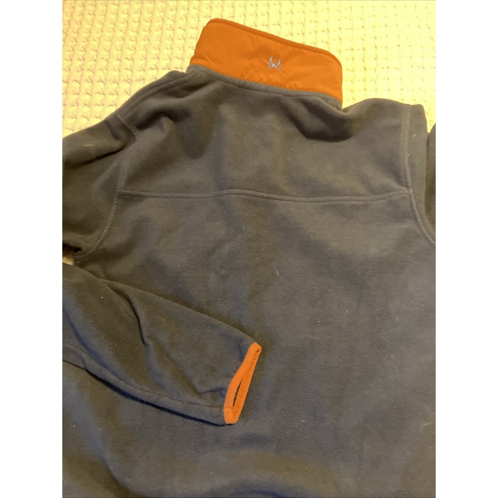 Coast Pawleys Snap Neck‎ Pullover Fleece Sweatshirt, Orange/Blue Mens Medium - Picture 5 of 12